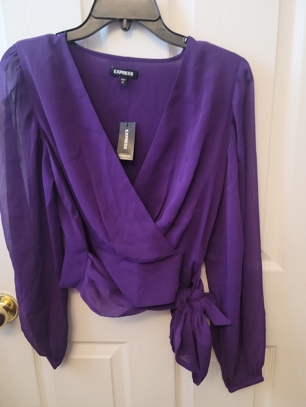 Express Wrap Tie Waist Top
